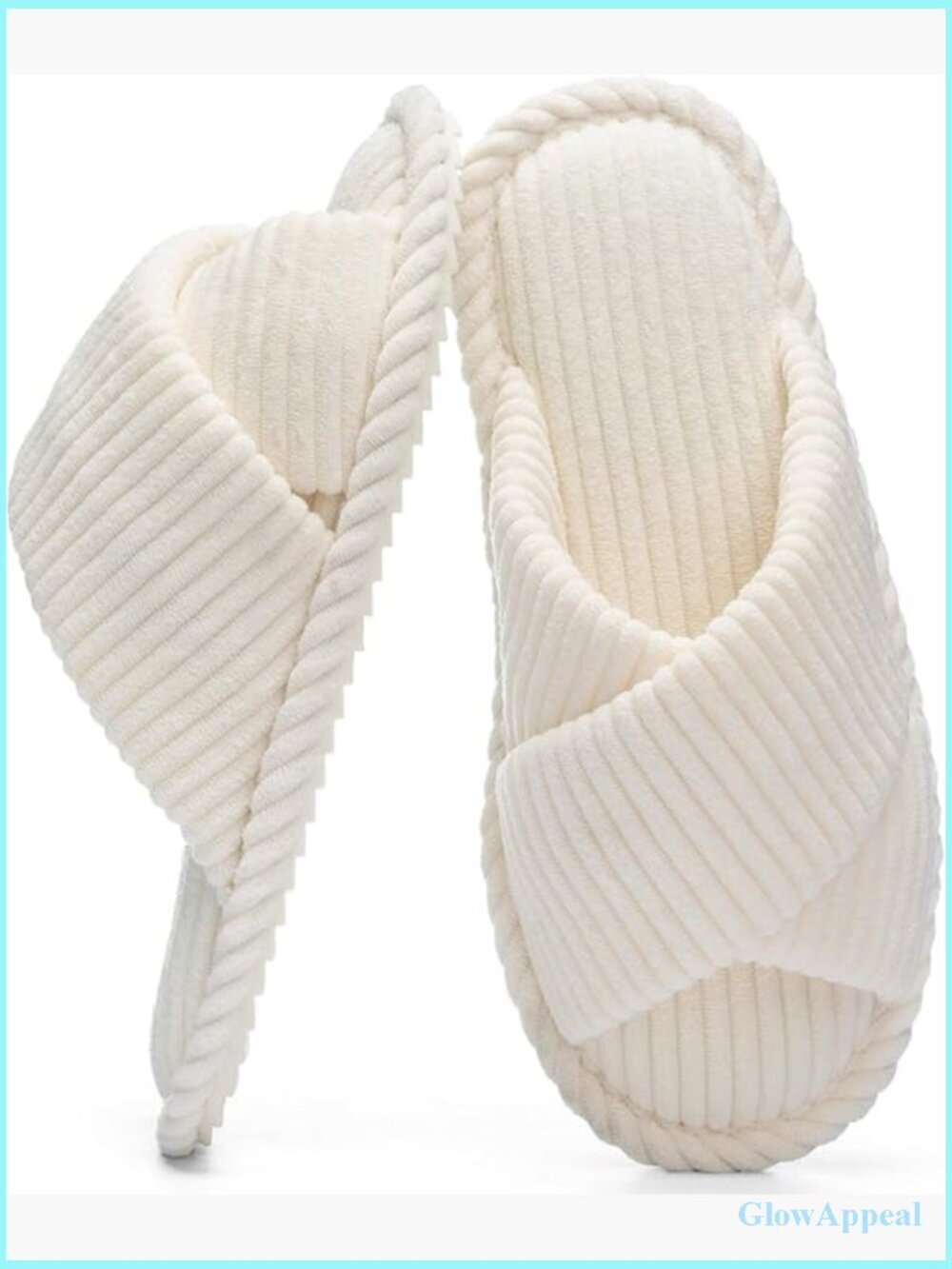 Memory Foam Corduroy Open Toe Slides, Anti-Skid Slippers for Women, Comfy